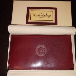 Louis Quatorze Maroquinerie Burgundy Leather Credit Card Bifold Long Wallet 皮...