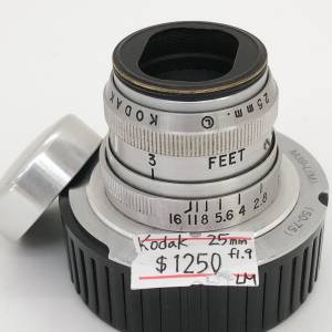 98% New Kodak 25mm F1.9手動鏡頭, 深水埗門市可購買