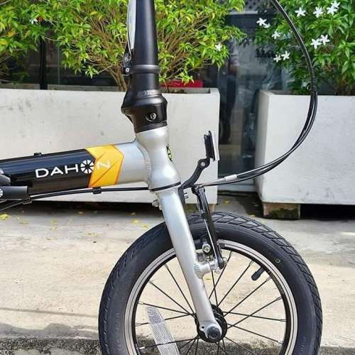 2023 新款 DAHON KAA411 KIDKING 單速 14吋 鋁合金折叠車 (附有輔助轆) 送水架前後...
