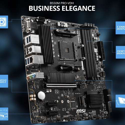 MSI B550M PRO-VDH ( 己更新最新BIOS, support all Ryzen AM4 CPU) not B450,X470,...