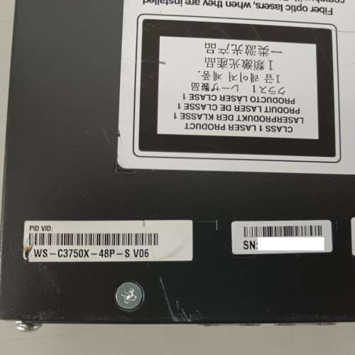 Cisco WS-C3750X-48P-S 48 PoE+ Catalyst 3750-X Series Switch with C3KX-NM-1G