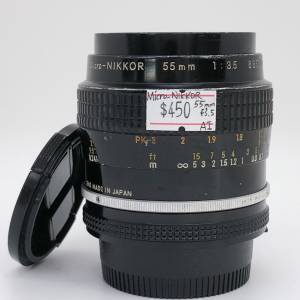 98% New Nikon 55mm F3.5 Micro-Nikkor 手動鏡頭, 深水埗門市可購買