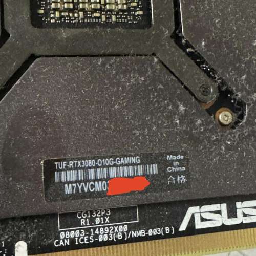 Asus RTX 3080 TUF Gaming 10G GPU 顯示卡