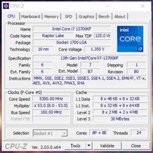 intel cpu i7 13700KF