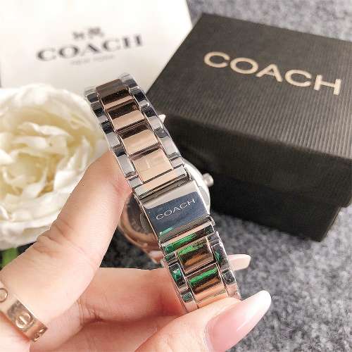 女士德蘭西石英手錶大馬車豪華不鏽鋼手錶