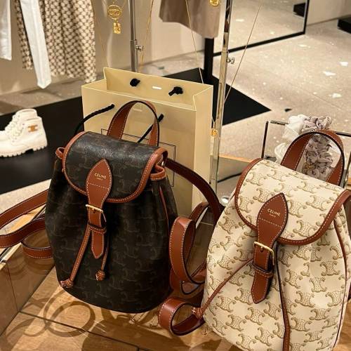 Celine凱旋門系列老花雙肩包