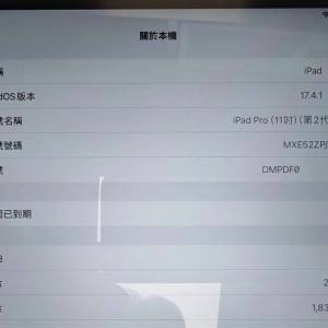 Apple Ipad Pro 11 Gen2 港行 LTE