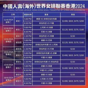 2024世界女排聯賽香港站