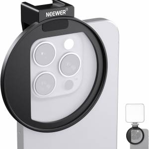 NEEWER Upgraded 67mm Phone Filter Mount Threaded Lens Filter Clip with Cold Shoe