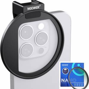NEEWER  67mm Phone Filter Mount Threaded Lens Filter Clip With MRC Ultra-Slim UV