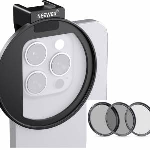 NEEWER 67mm Phone Filter Mount Threaded Lens Filter Clip With UV, CPL & ND4