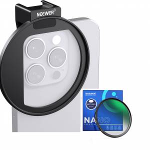 NEEWER 67mm Phone Filter Mount Threaded Lens Filter Clip With Soft GND8 Soft