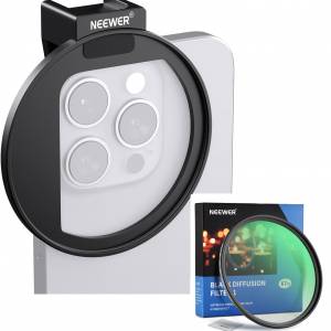 NEEWER 67mm Phone Filter Mount Threaded Lens Filter Clip With Black Diffusion
