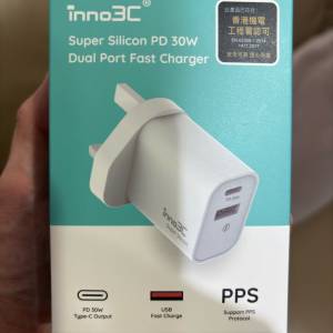 inno3C Super Silicon PD 30W Dual Port Fast Charger 充電器 插頭 火牛 （iPhone ...