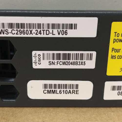Cisco WS-C2960X-24TD-L V06 C2960-X 24 GigE 2x 10G SFP+ LAN Base Network Switch