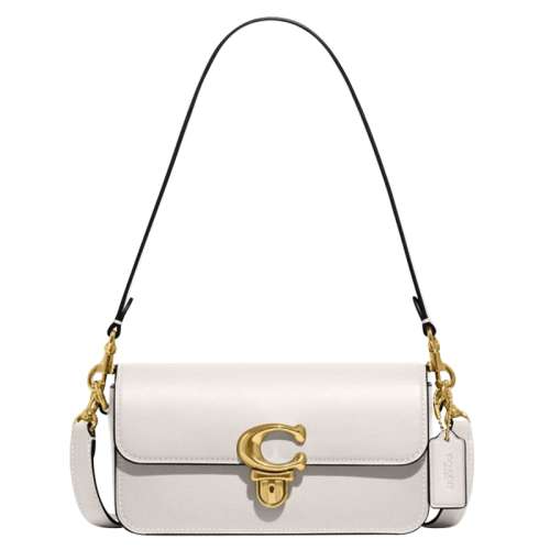 女式Studio C字推鈕翻蓋開合牛皮材質單肩斜挎包