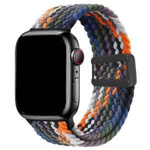手錶帶適用apple iwatch蘋果手錶ULtra1/2彈力尼龍編織磁吸扣表帶