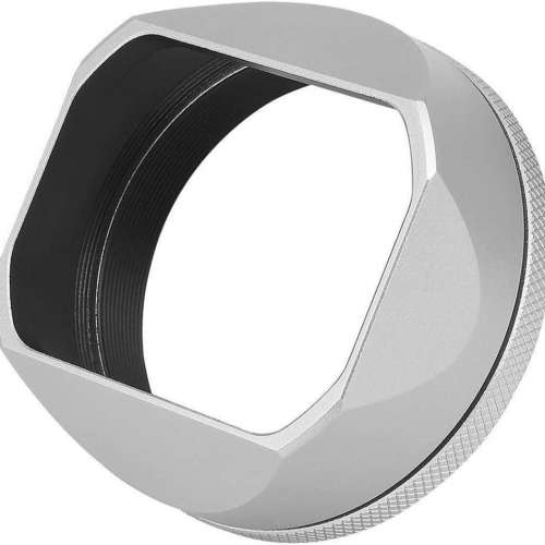 Haoge LH-X54w Silver Square Metal Lens Hood For FujiFilm X100VI / X100V 方形遮...