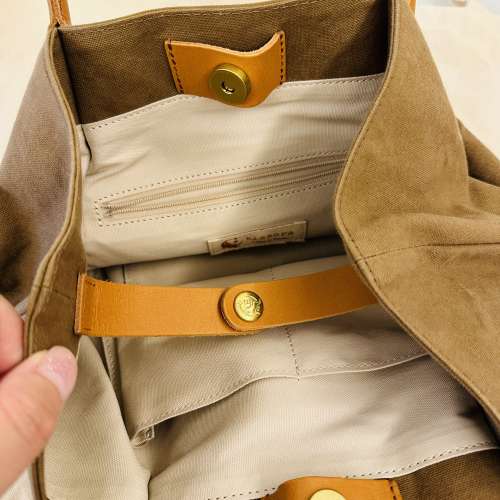 日本品牌kissora 日本制手作皮革布雙用袋(2024) 全新!