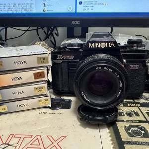 Minolta X700 Film camera body + 50mm f/2 Kit set + 4 Hoya Filter set $1180. only