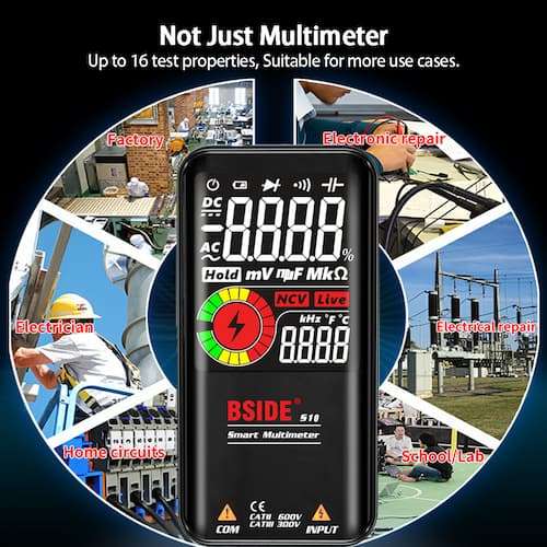 專業數位萬用電錶智慧 9999 EMF 萬能測試儀直流交流電壓電容器歐姆二極體帶電測試...