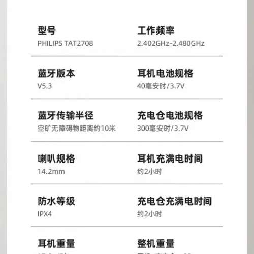 PHILIPS飛利浦藍牙耳機真無線掛耳式開放式運動跑步長續航降噪耳機