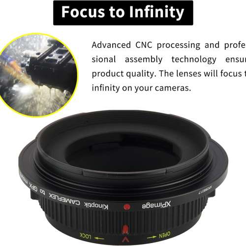 Xpimage Locking Adapter For Kinoptik Cameflex Lens To Fujifilm G