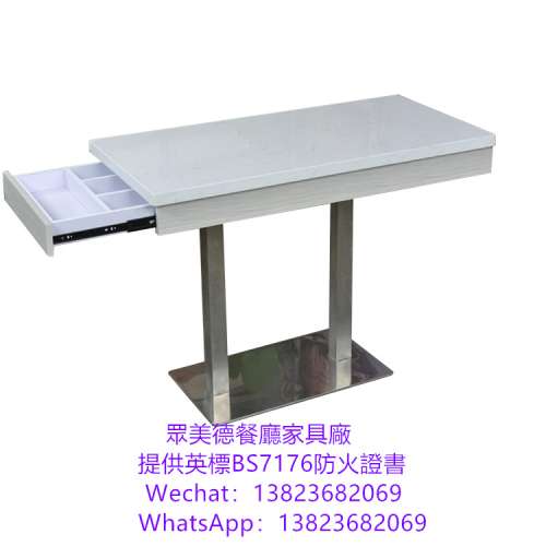 木紋膠板不鏽鋼圍邊餐桌訂製,儲物櫃收納櫃餐檯訂造,置物櫃抽屜餐枱訂做,深圳市眾美...