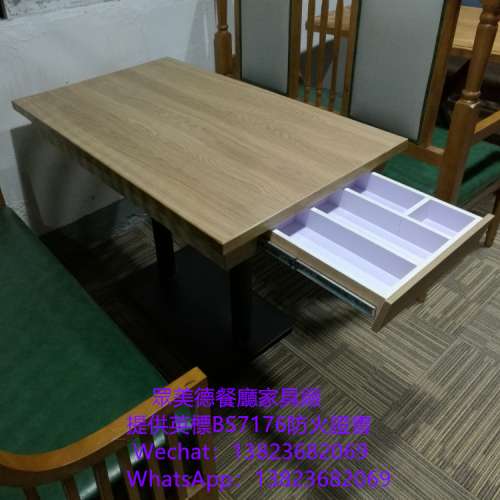 防火板抽屜餐桌訂製,收納櫃儲物餐枱訂造,港式餐廳餐枱訂做,膠板顏色可選尺寸可訂做,...