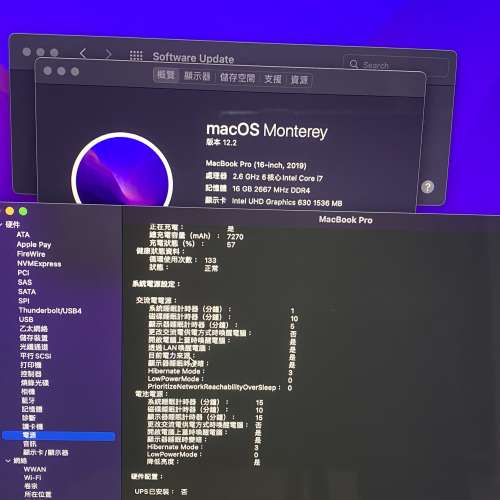 Macbook Pro 16 inch 2019 已裝雙系統， Processed: 2.6 GHz 6-Core Intel Core