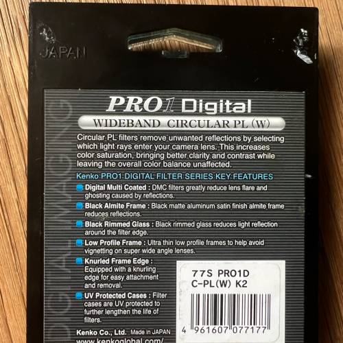 99.9% KENKO PRO1 DIGITAL WIDEBAND CIRCULAR PL (W) 77mm 鏡頭 偏光鏡 過濾鏡 保護鏡