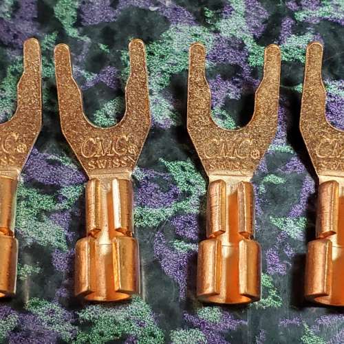 紫銅叉插頭，全新，8粒 spade connector for speakers