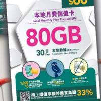 中國移動本地30日80GB上網卡