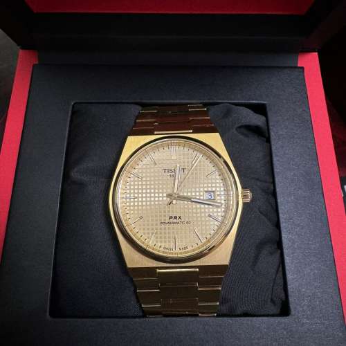 天梭TISSOT PRX POWERMATIC 80 40mm Gold金色