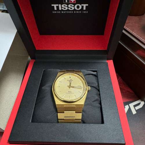 天梭TISSOT PRX POWERMATIC 80 40mm Gold金色