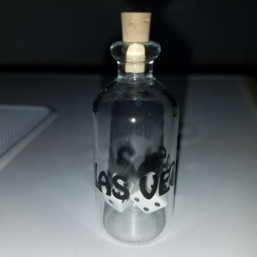 1990 年時代 美國 Las Vegas 拉斯維加斯 迷你 骰仔 玻璃樽瓶 裝飾品 配件 Year 199...