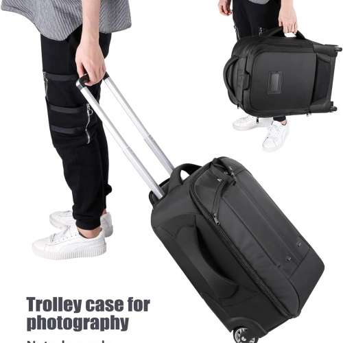 Neewer NW-3300 2-in-1 Convertible Wheeled Camera Backpack, Rolling Luggage Case