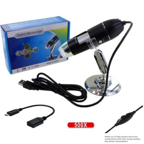 HD USB Digital Microscope With Stand 電子顯微鏡 (500x、1000x、1600x)