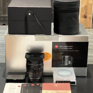 Leica Summilux-M 24mm f1.4 ASPH., black anodized lens full packing with UV/IR