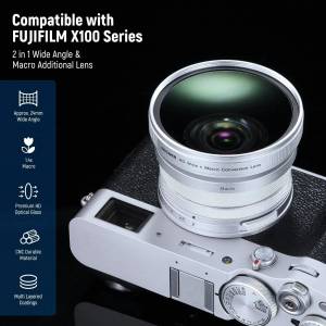 NEEWER LS-47 49mm 0.75x Wide Angle&1.4x Macro Additional Lens For Fujifilm X100V