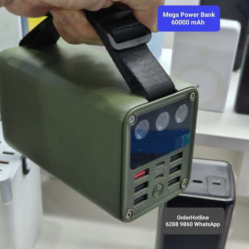 Power Bank 高品質充電寶 60000 mAh 移動電源 高靈敏度數碼顯示屏 + 照明功能