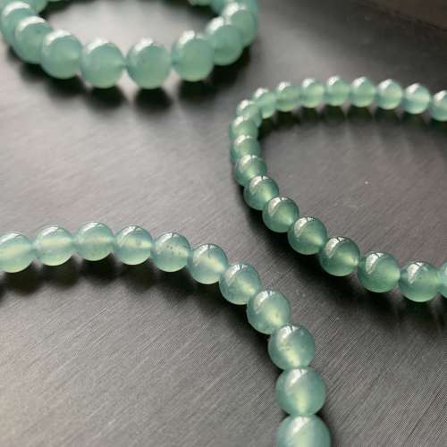 翡翠a货冰种蓝水手串情侣手链危料手串直径7-12MM大圆珠