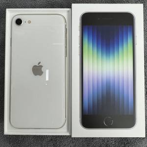 99%New iPhone SE3 128GB 白色 Apple Care到2024年8月19日 電池健康96% 香港行貨