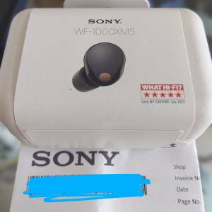 ［包順豐］全新行貨 WF-1000XM5 Sony Store購入有單  無線降噪耳機 （黑色）
