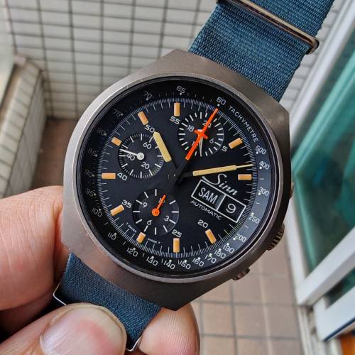 古董 Sinn 157ti 鈦金屬 Lemania 5100 Chronograph 自動機械計時錶