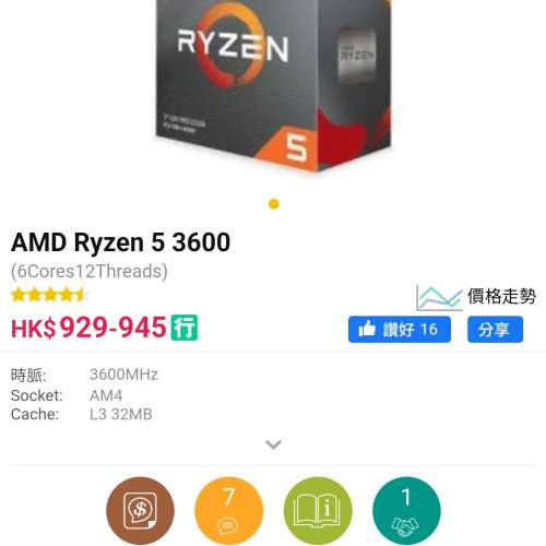 出售CPU AMD 銳龍 Ryzen 5 3600 (全新）
