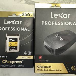 全新 Lexar 256gb CFexpress type b連Reader