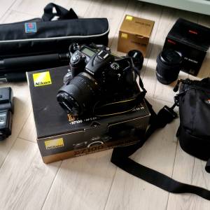 Nikon D7100 Kit 18-105mm len + Sigma 18-50mm Len Marco + Nikon 50mm f1.8 + 閃光...