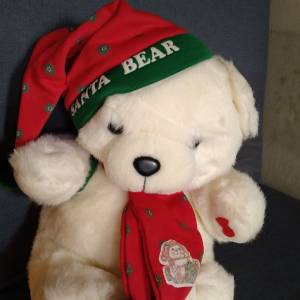 （台灣製造）80,90初年代白色聖誕Bear 🐻
