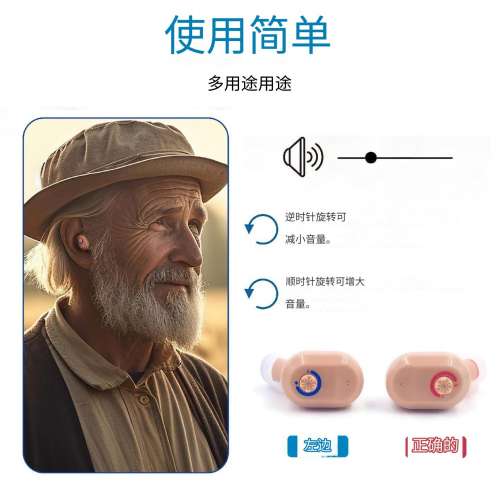 助聽器/擴音器、老年人可充電式降噪助聽器、老年人可充電式助聽器、帶音量控制功能...